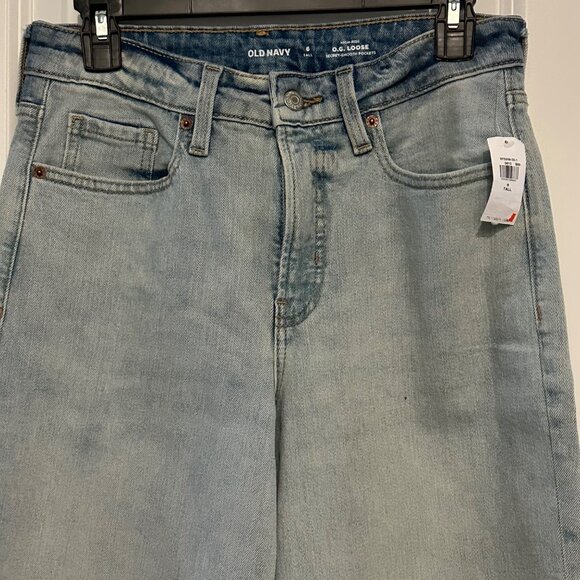 Old Navy Womens High-Rise O.G. Loose Jeans 6 Tall Light Wash Denim - Picture 7 of 7